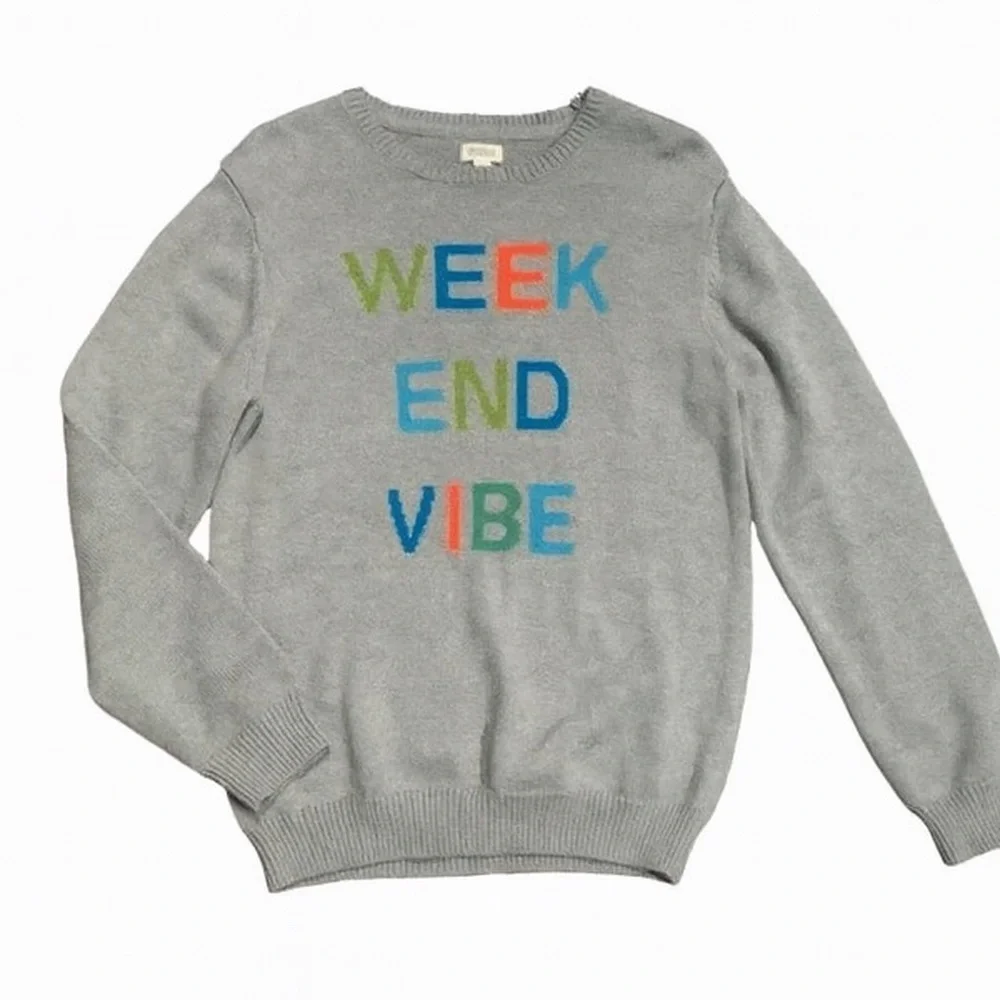 Gymboree Weekend Vibe Knit Sweater Gray Boys Size 5/6 NWT